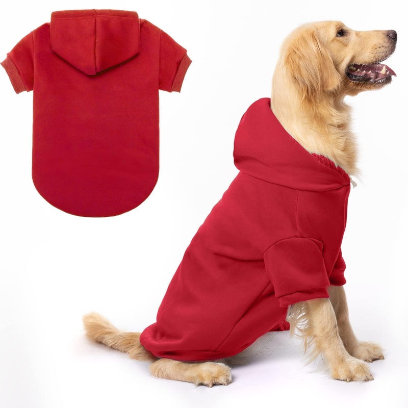 BINGPET Dog Hoodie, Fleece Lined Fall Cold Winter Soft Warm Puppy Sweatshirt with Leash Hole, Dog Sweaters Outfit,Pullover Hoodie for Small Medium Large Dogs Cats - Image 1